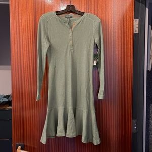Lauren Jeans NWT Green Heather lightweight waffle knit dress